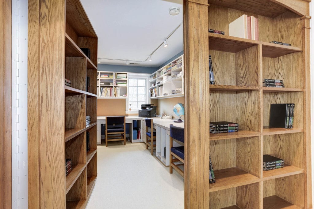 1650 Masters Run - Interior of Estate Hidden Office through Bookcase, Closer View