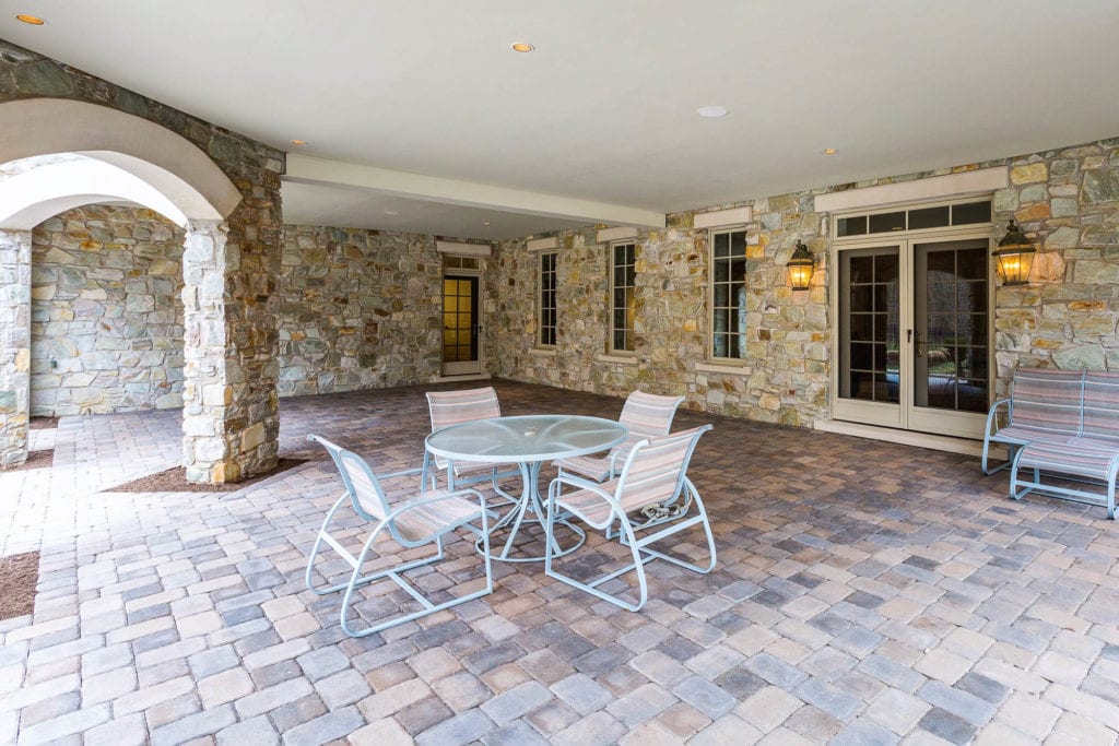 1650 Masters Run - Exterior of Mansion Stone Patio, Closer View