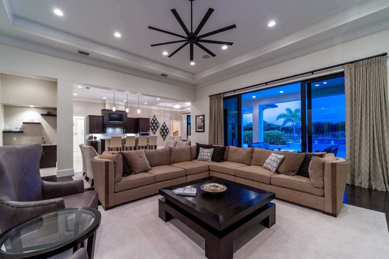 16763 Prato Way - Interior of Estate Living Room with View of Kitchen and Backyard