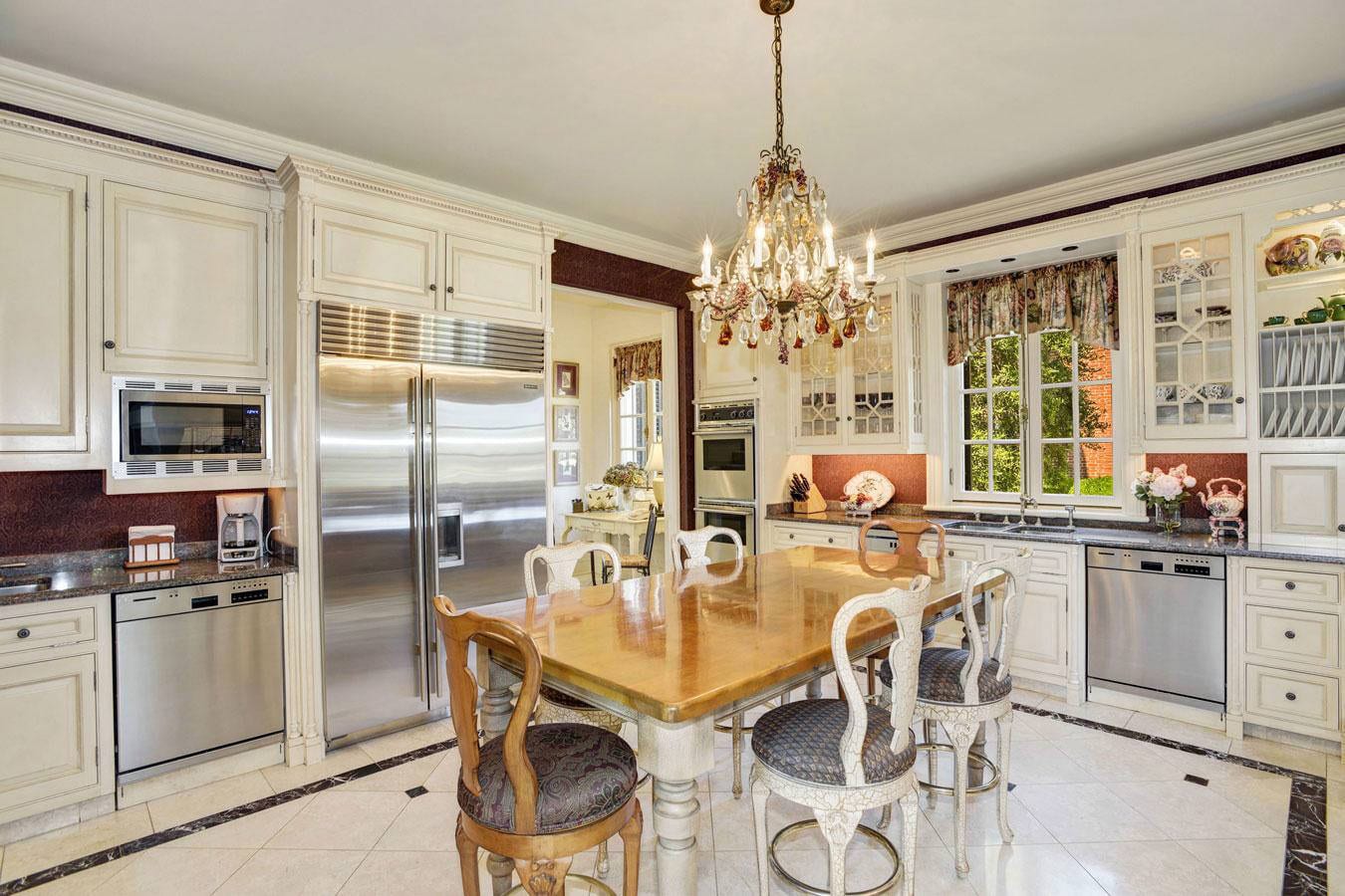 1800 Holly Beach Farm Road - Interior of Mansion Kitchen with View to Outside