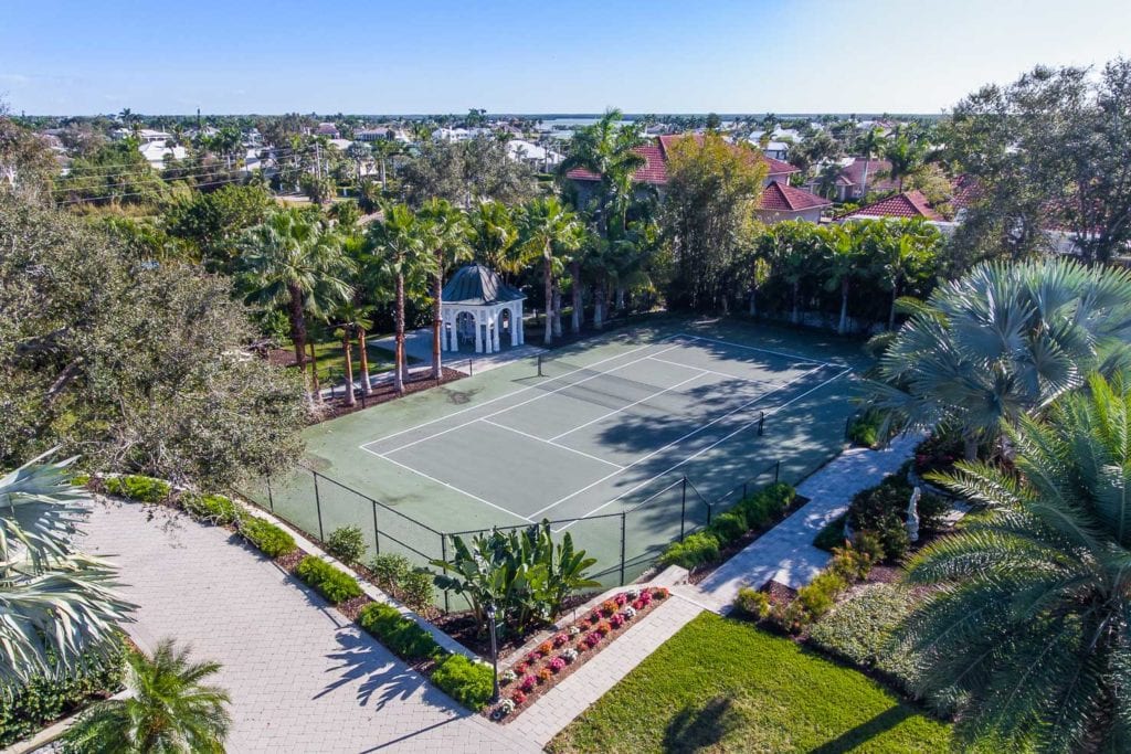 1690 N Copeland Drive - Arial View of Mansion Tennis Court