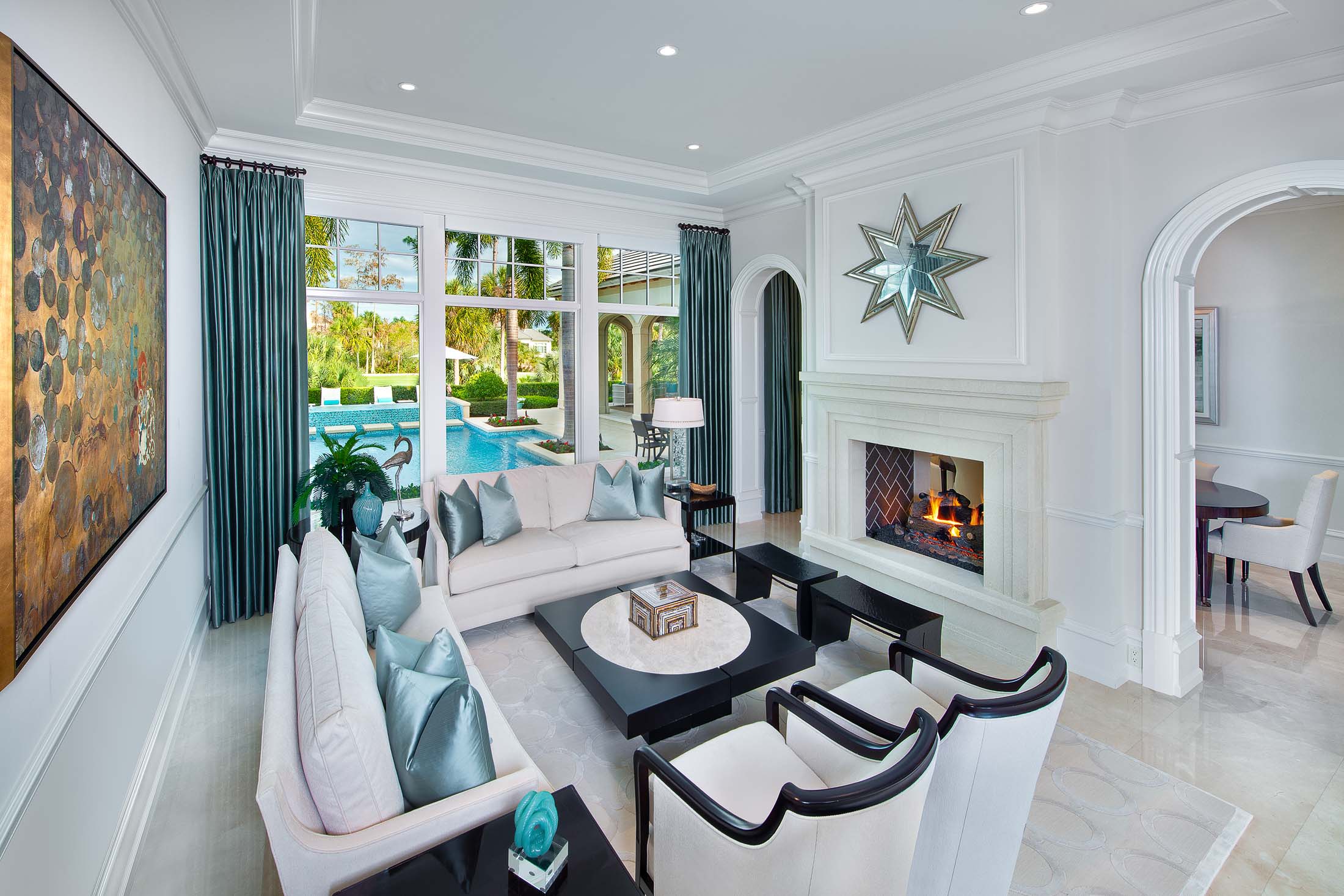 1240 Gordon River Trail - Interior of Estate Formal Living Room with Pool View