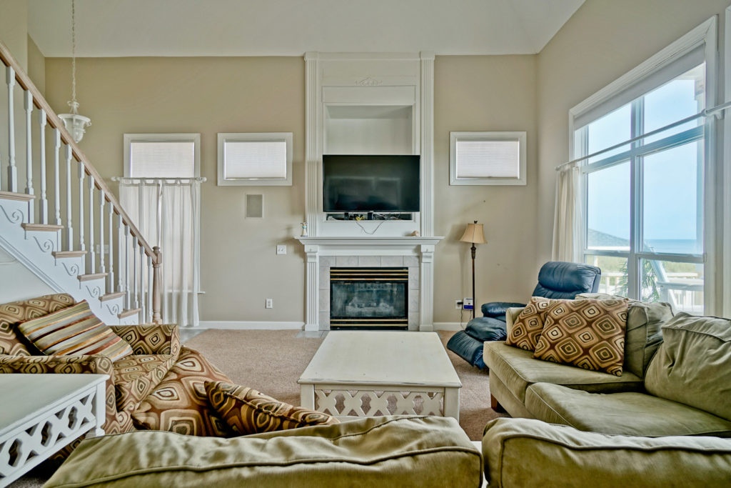 1631 E Beach Drive - Interior of Mansion Living Room, TV View, Closer View