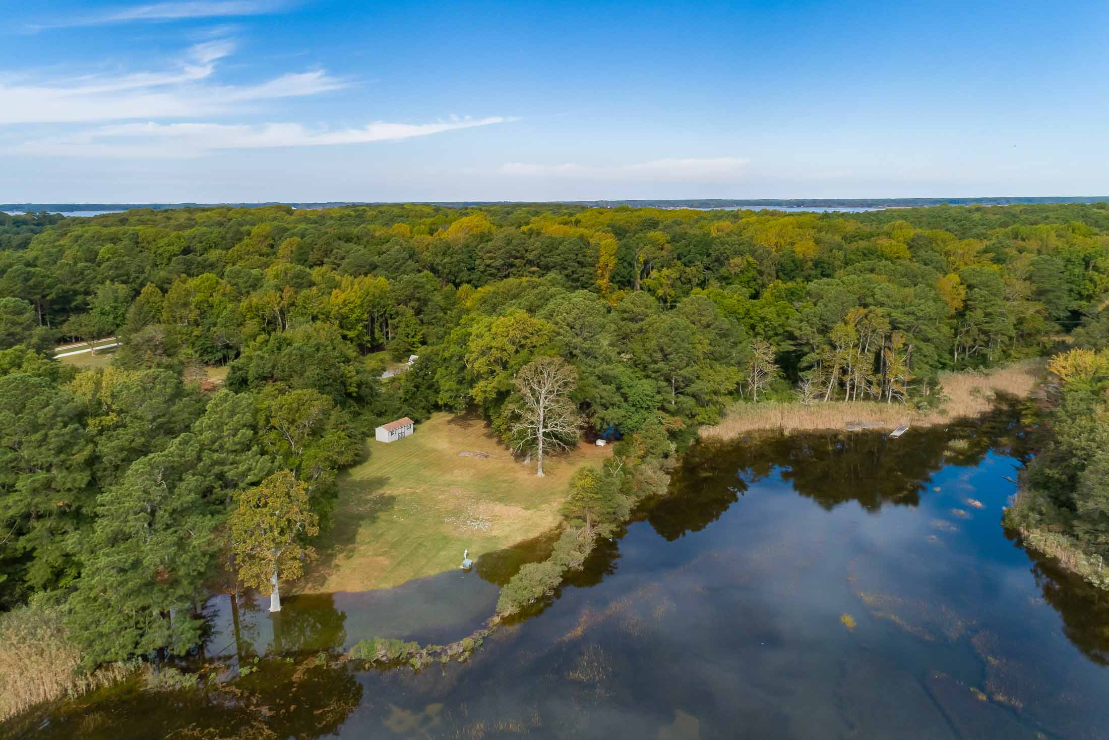 6618 Southpoint Road - Wide Arial View of Estate Property and Nature