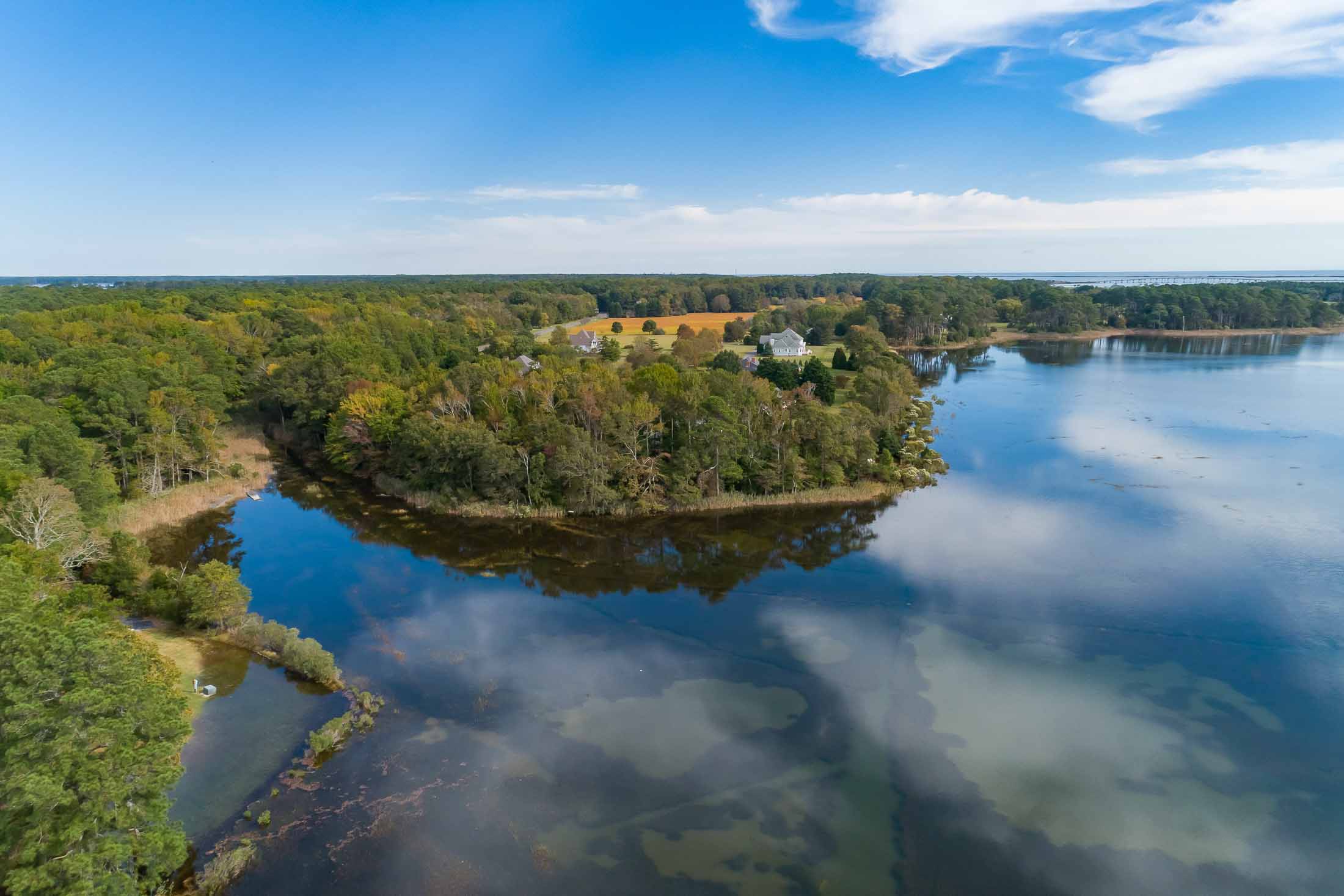 6618 Southpoint Road - Drone Arial View of Estate Property and Water