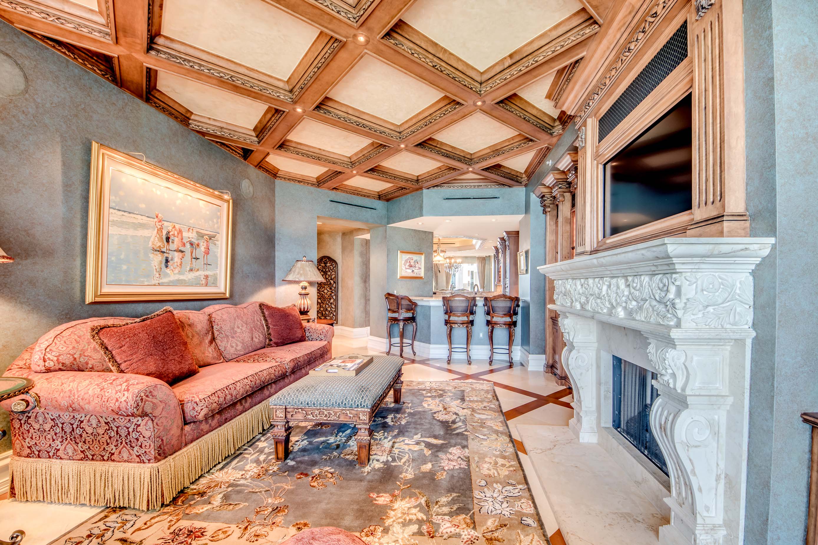 970 Cape Marco Drive - Estate Formal Family Room with Fireplace