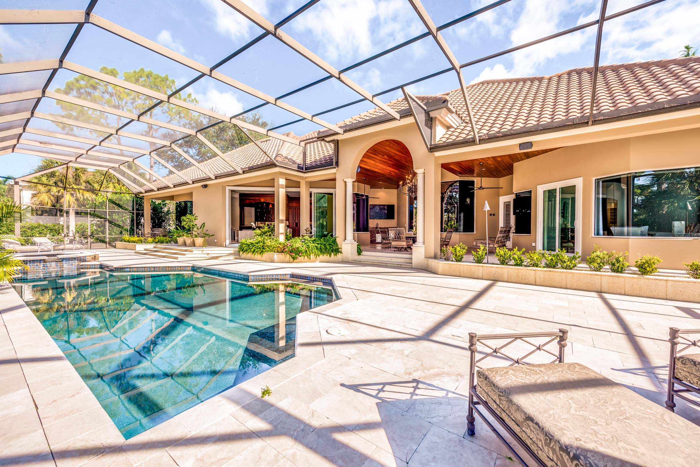 2716 Buckthorn Way - Mansion Backyard Pool and Lounge Area with View to Estate