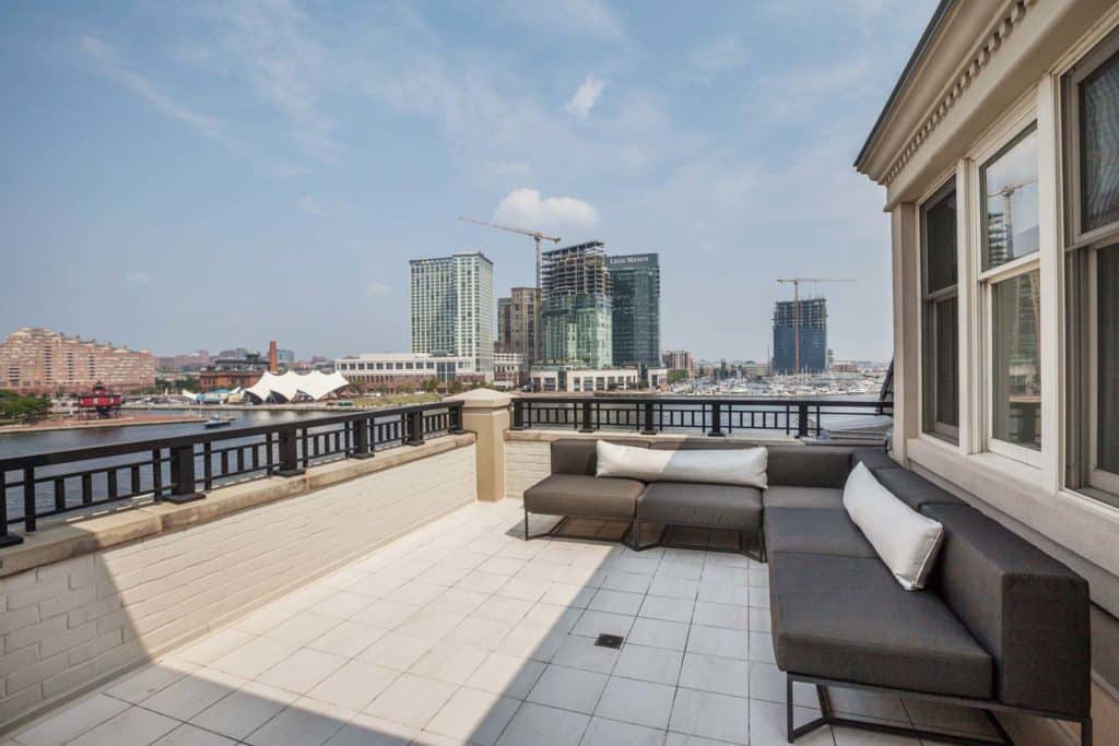801 Key Hwy - Modern Luxury Apartment Balcony with City View, Closer View