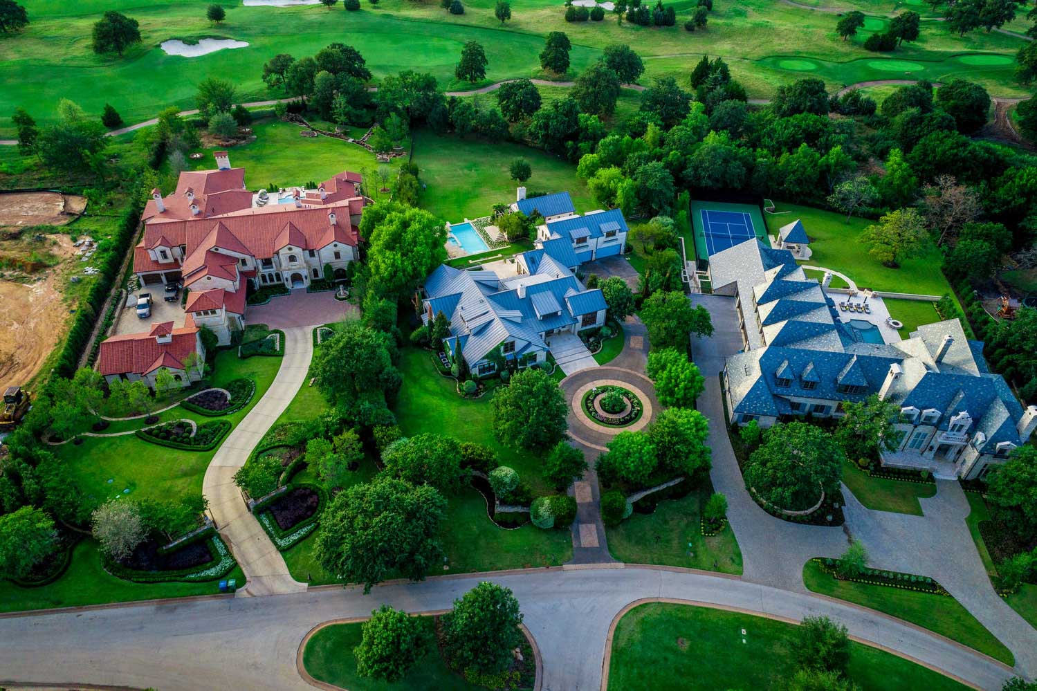 2208 Vaquero Estates Blvd - Arial View of Mansion and Surrounding Property